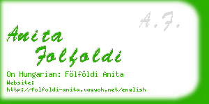 anita folfoldi business card