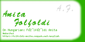 anita folfoldi business card